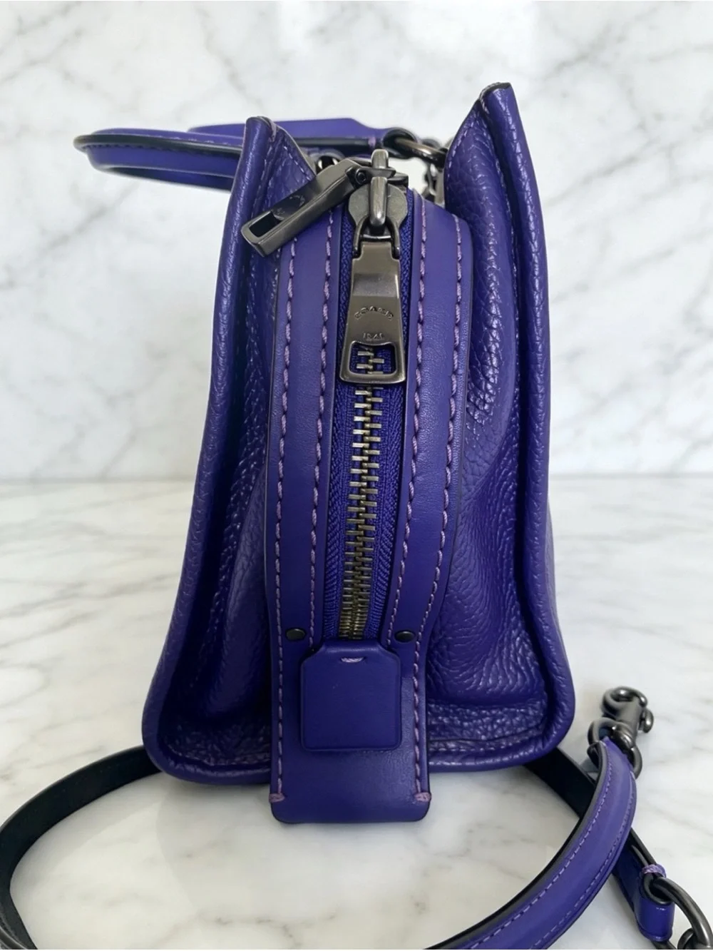 Coach 1941 Disney Rogue Purple Leather Shoulder Bag Collab Rare HTF